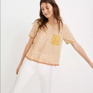 Madewell Button-Back Pocket Top in Jaipur Floral